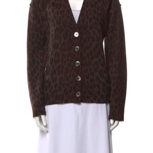 Zadig & Voltaire Animal Print Cashmere Cardigan S Small